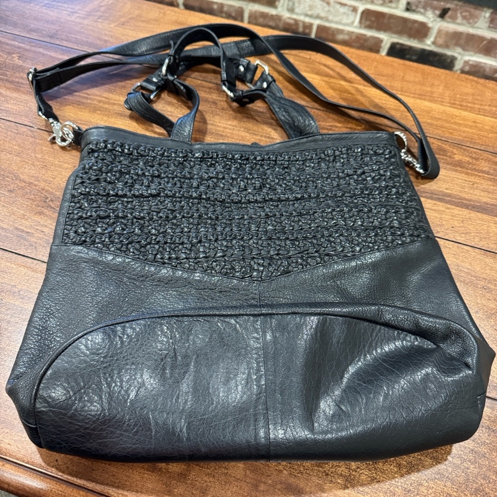 Day & Mood Black Leather hobo Bag